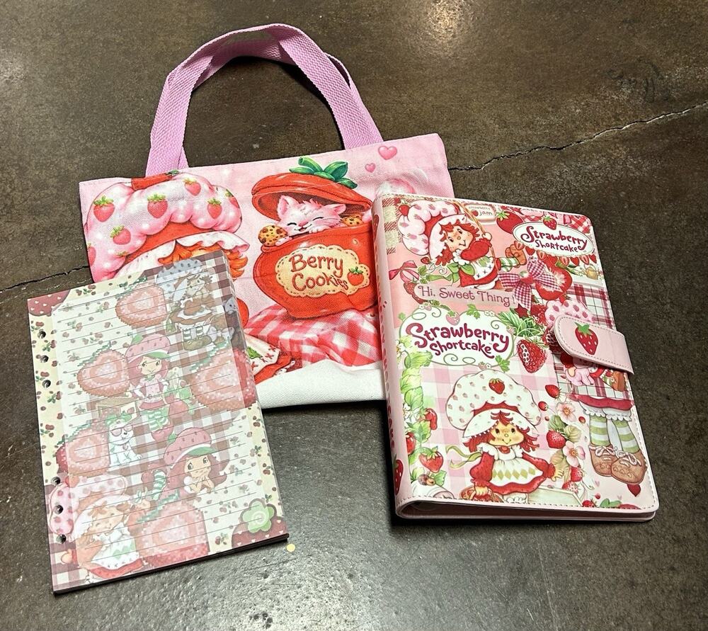 Strawberry Shortcake A5 Binder w/ Printed Stationery paper & Tote